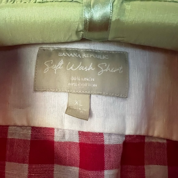 Linen pink & white blouse - Picture 2 of 6